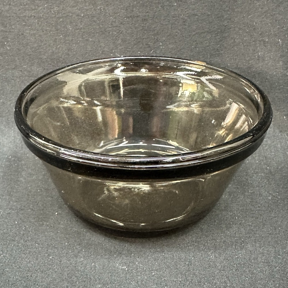 Anchor Hocking 6 oz 1034 Smoke Amber Brown Glass Custard Cup / Ramekin, Vintage